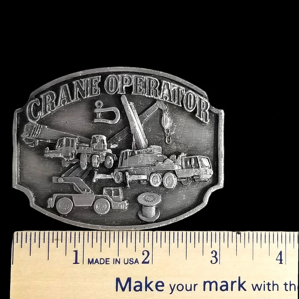 Crane Operator Belt Buckle Construction Heavy Equipment Trade Specialties Pewter